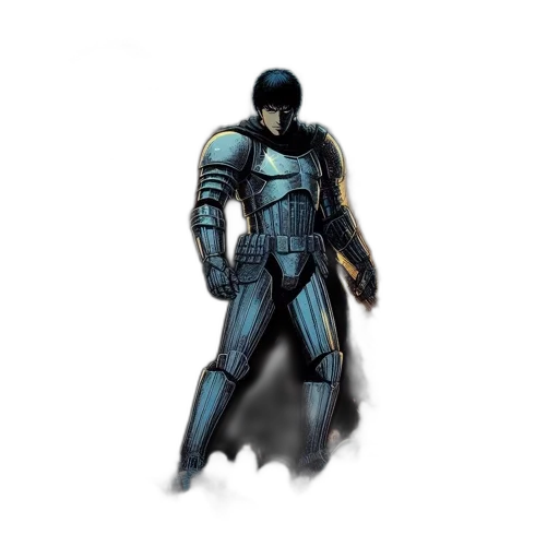 robot, jacket, sword, weapon transparent PNG cut-out