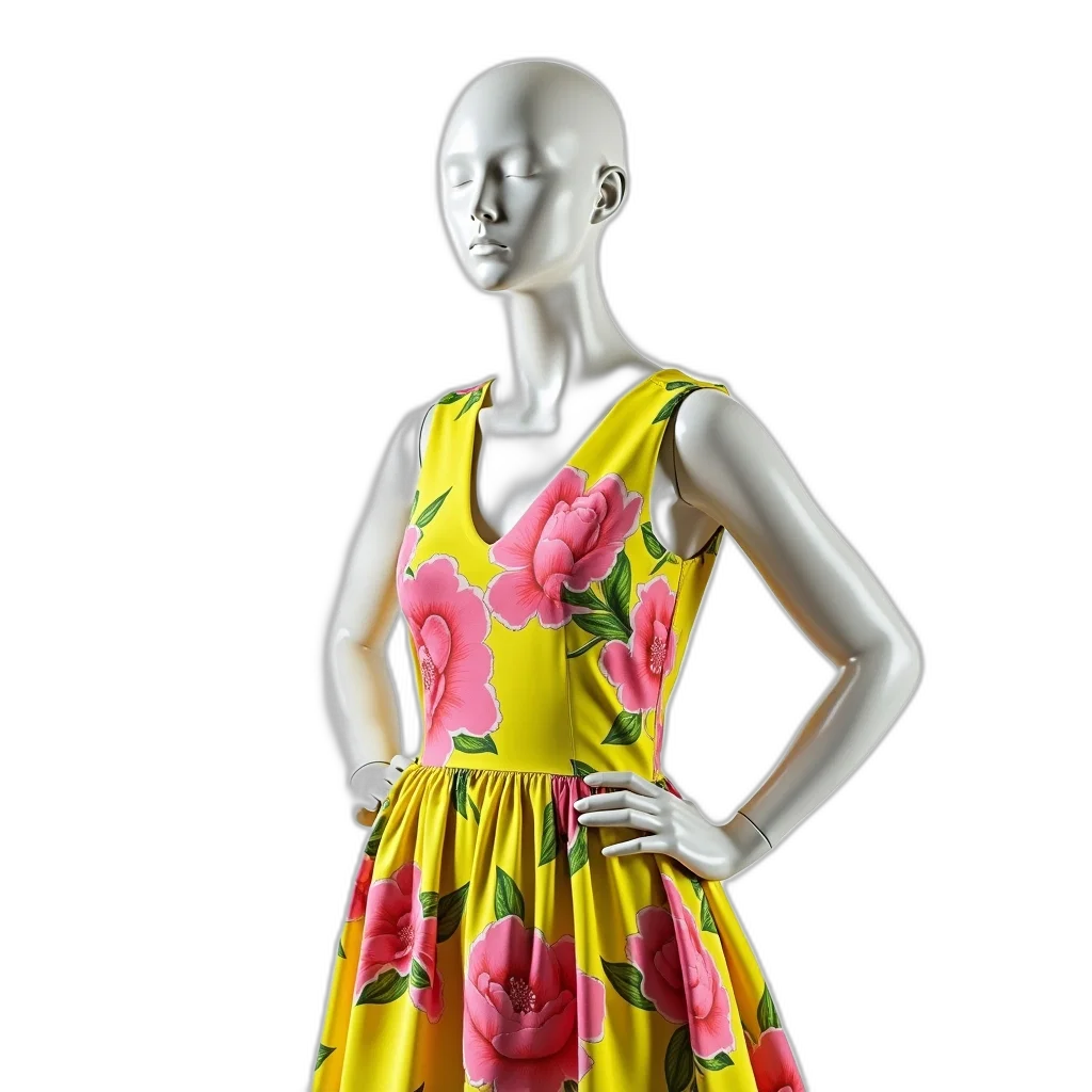 dress, 3d render, neon, mannequin transparent PNG cut-out