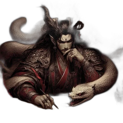 dragon, staff, mask, creature transparent PNG cut-out
