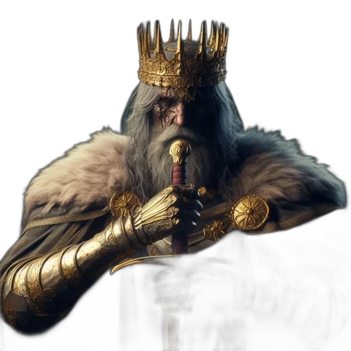 crown, sword, staff, fantasy art transparent PNG cut-out