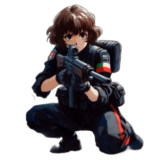 weapon, jacket, robot, concept art transparent PNG cut-out