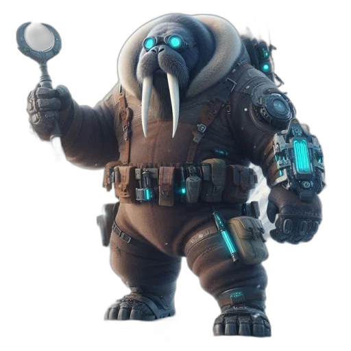 robot, creature, staff, animal transparent PNG cut-out
