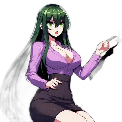 dress, staff, weapon, anime transparent PNG cut-out