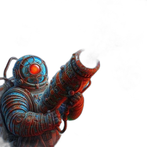 robot, weapon, staff, creature transparent PNG cut-out