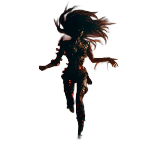 hair, staff, creature, weapon transparent PNG cut-out