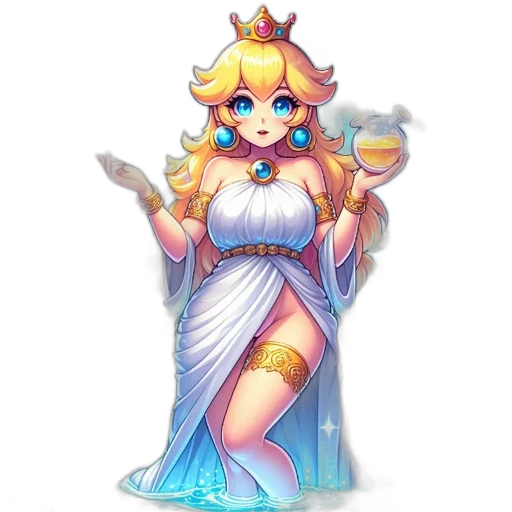 crown, dress, staff, pixel art transparent PNG cut-out