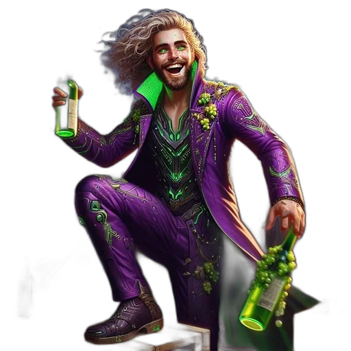 bottle, jacket, creature, hair transparent PNG cut-out