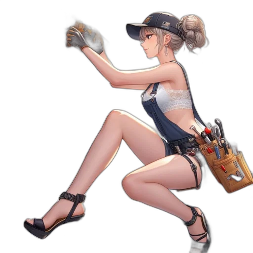 weapon, staff, dress, robot transparent PNG cut-out