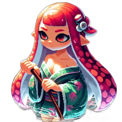 dress, staff, weapon, creature transparent PNG cut-out