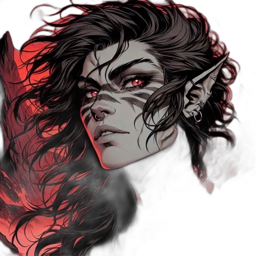 face, fantasy art, concept art, comic book art transparent PNG cut-out
