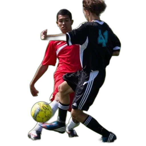 two, soccer, players, action transparent PNG cut-out