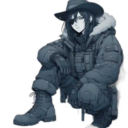 jacket, hat, weapon, animal transparent PNG cut-out