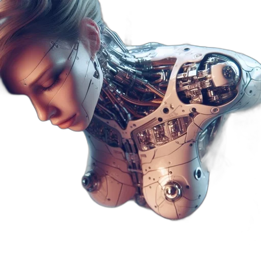 robot, dress, cyberpunk, concept art transparent PNG cut-out