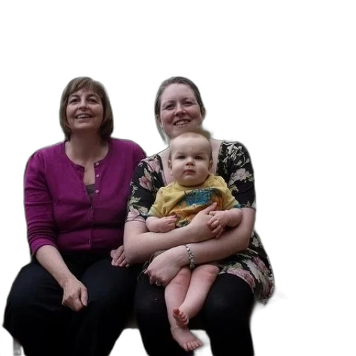 staff, two, women, baby transparent PNG cut-out