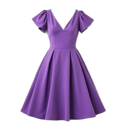 dress, pastel, purple, v-neckline transparent PNG cut-out