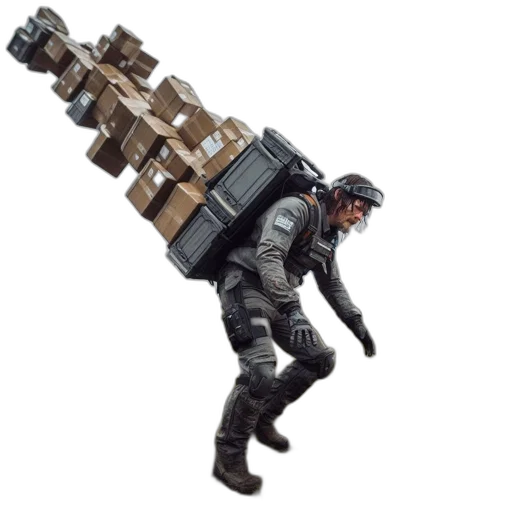 weapon, robot, staff, jacket transparent PNG cut-out