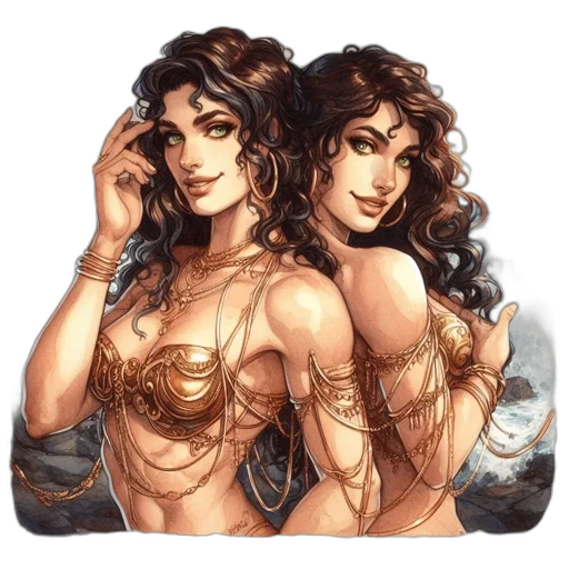 jewelry, fantasy art, concept art, comic book art transparent PNG cut-out