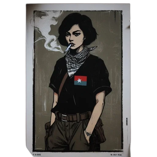 jacket, cyberpunk, comic book art, concept art transparent PNG cut-out