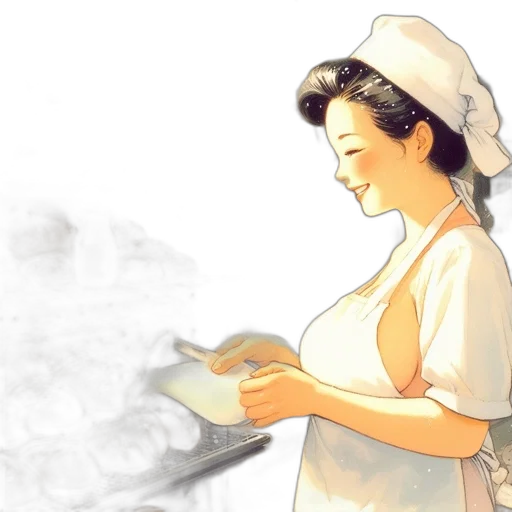 dress, staff, photorealistic, oil painting transparent PNG cut-out
