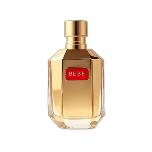 bottle, 3d render, gold-colored, perfume transparent PNG cut-out