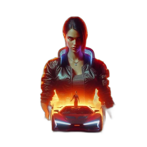 jacket, car, weapon, robot transparent PNG cut-out