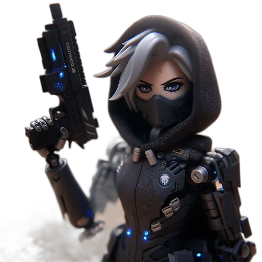 weapon, robot, concept art, 3d render transparent PNG cut-out