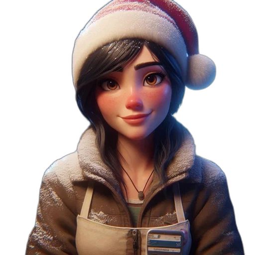 jacket, hat, face, staff transparent PNG cut-out