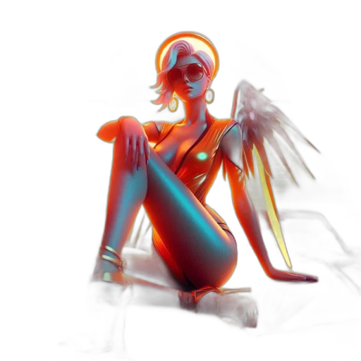 robot, creature, concept art, 3d render transparent PNG cut-out