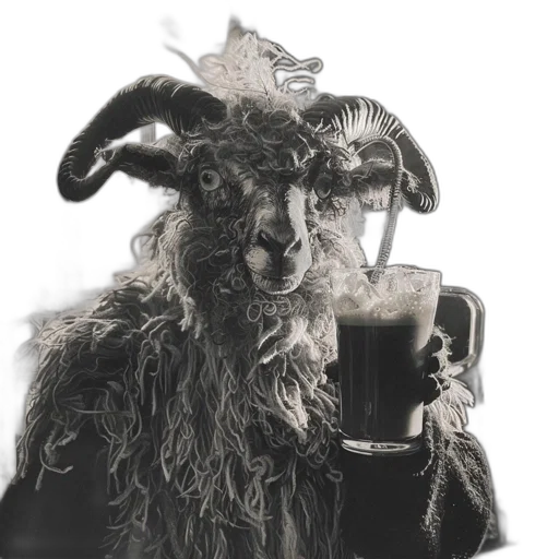 animal, fantastical, creature, goat-like transparent PNG cut-out