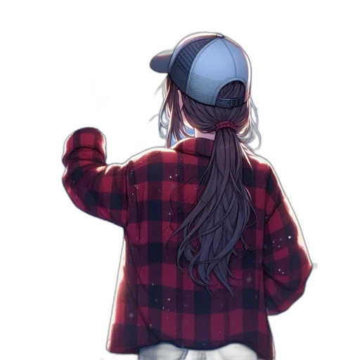 hat, jacket, hair, dress transparent PNG cut-out