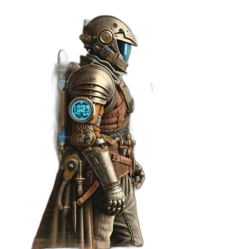 robot, jacket, weapon, mask transparent PNG cut-out