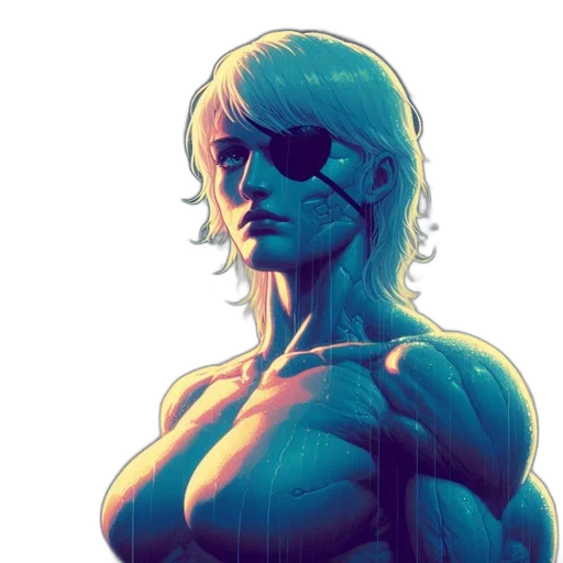 robot, face, comic book art, cyberpunk transparent PNG cut-out