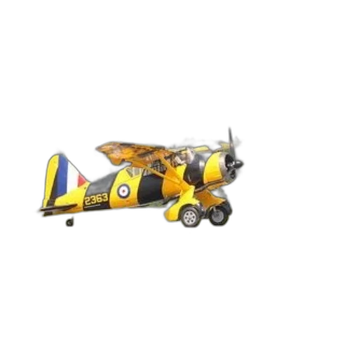 3d render, vintage, yellow, airplane transparent PNG cut-out