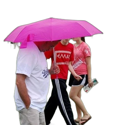 umbrella, jacket, hat, staff transparent PNG cut-out