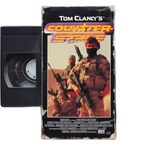 weapon, vhs, tape, titled transparent PNG cut-out