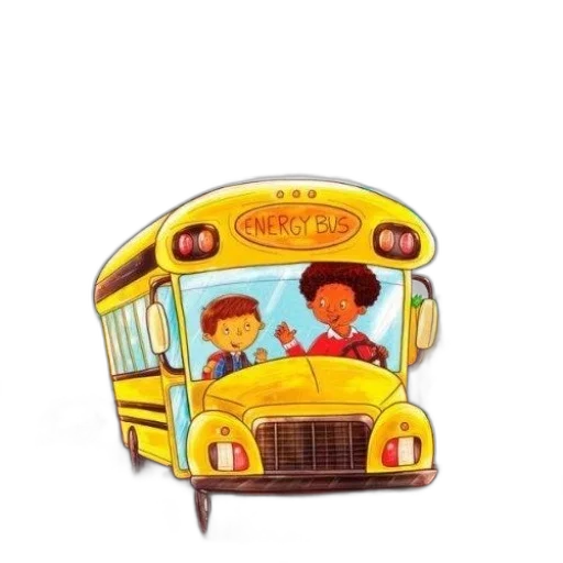 energy, bus, kids, book transparent PNG cut-out