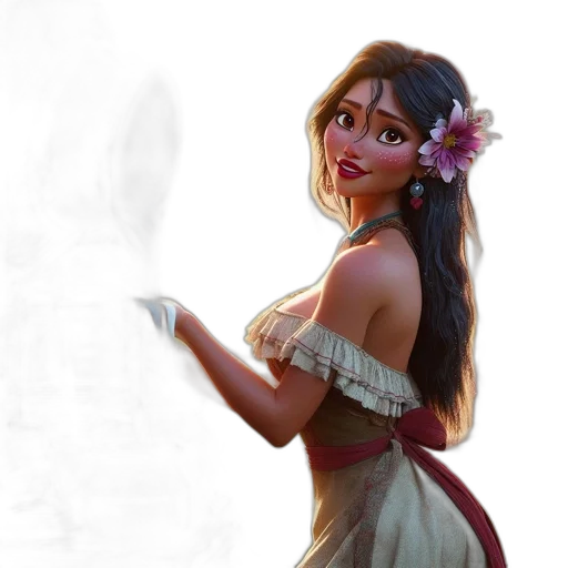 dress, face, staff, fantasy art transparent PNG cut-out