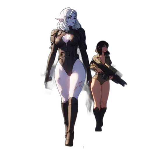 weapon, staff, dress, robot transparent PNG cut-out