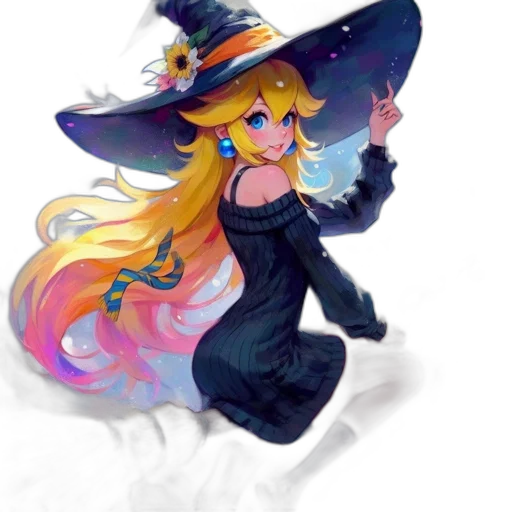 dress, hat, staff, pixel art transparent PNG cut-out