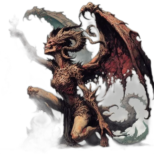 dragon, creature, staff, concept art transparent PNG cut-out