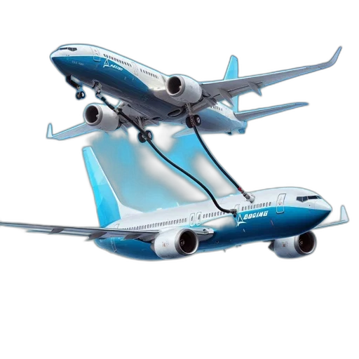 3d render, photorealistic, two, boeing transparent PNG cut-out
