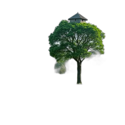 tree, umbrella, building, dress transparent PNG cut-out