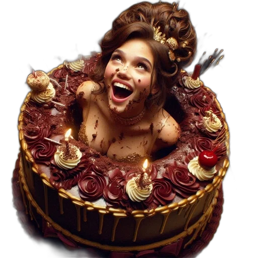 food, crown, 3d render, photorealistic transparent PNG cut-out