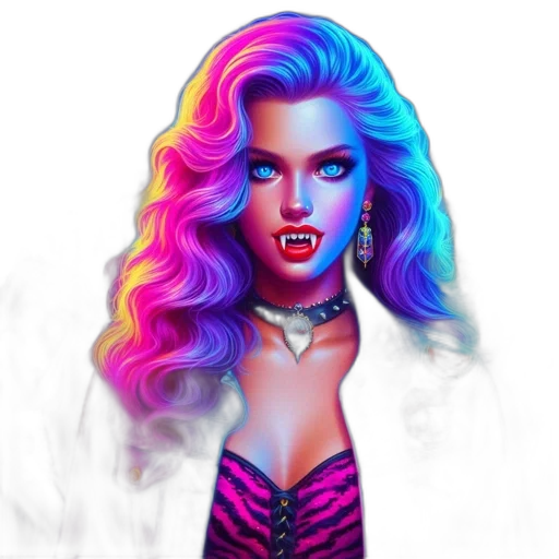 hair, face, vaporwave, fantasy art transparent PNG cut-out
