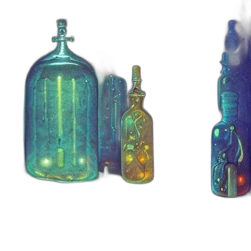 bottle, weapon, concept art, 3d render transparent PNG cut-out