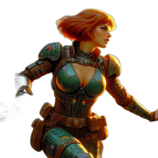 concept art, fantasy art, comic book art, 3d render transparent PNG cut-out