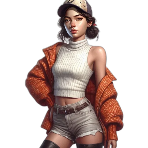 jacket, hat, staff, dress transparent PNG cut-out