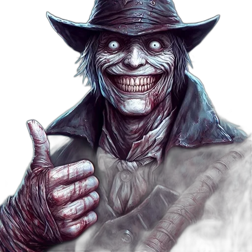face, hat, staff, comic book art transparent PNG cut-out