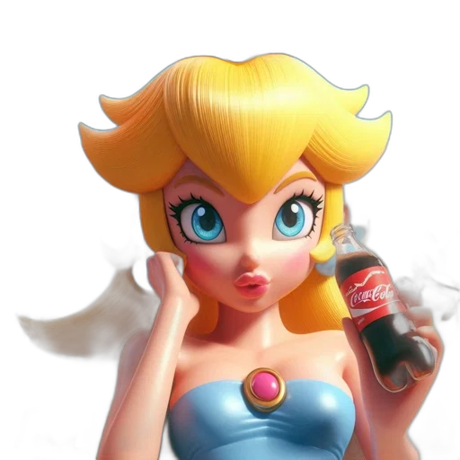 bottle, dress, crown, 3d render transparent PNG cut-out