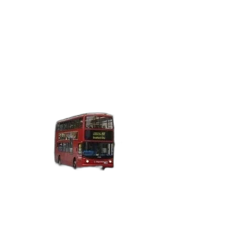 3d render, pixel art, red, double-decker transparent PNG cut-out